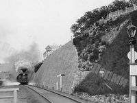 Паровоз на железнодорожной ветке между станциями Пермь I и Пермь II. [1900 – 1904 гг.]  [Якунин А.А.]. ПОКМ-10927/12